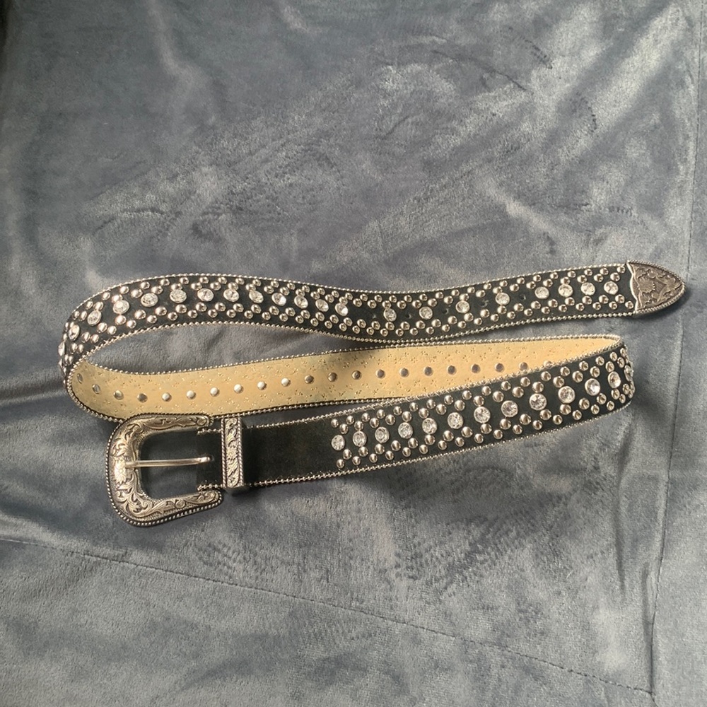 Guess black suede studded belt